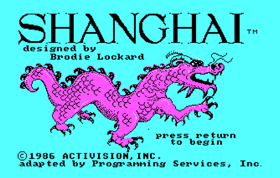 Startbildschirm von Shanghai 1986