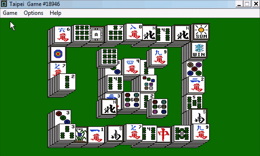 Mahjong-Spiel Taipei im Windows Entertainment Pack 1990